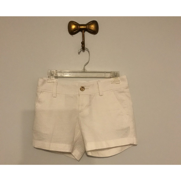 Lilly Pulitzer Callahan Resort White Callahan 5" Cotton Shorts - Size 00 - NWT - Picture 1 of 16